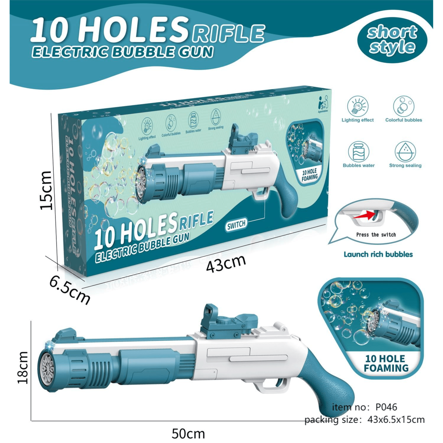10 Holes Rifle Electric Bubble Gun