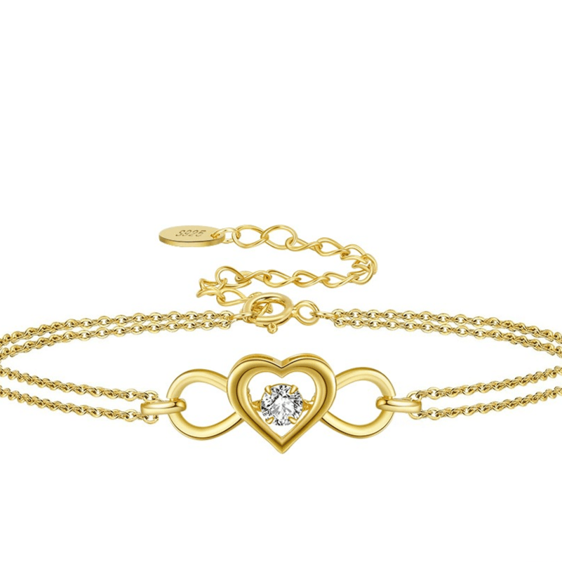 Heart & Infinity Love Bracelet - 925 Sterling Silver By Signature Jewelry