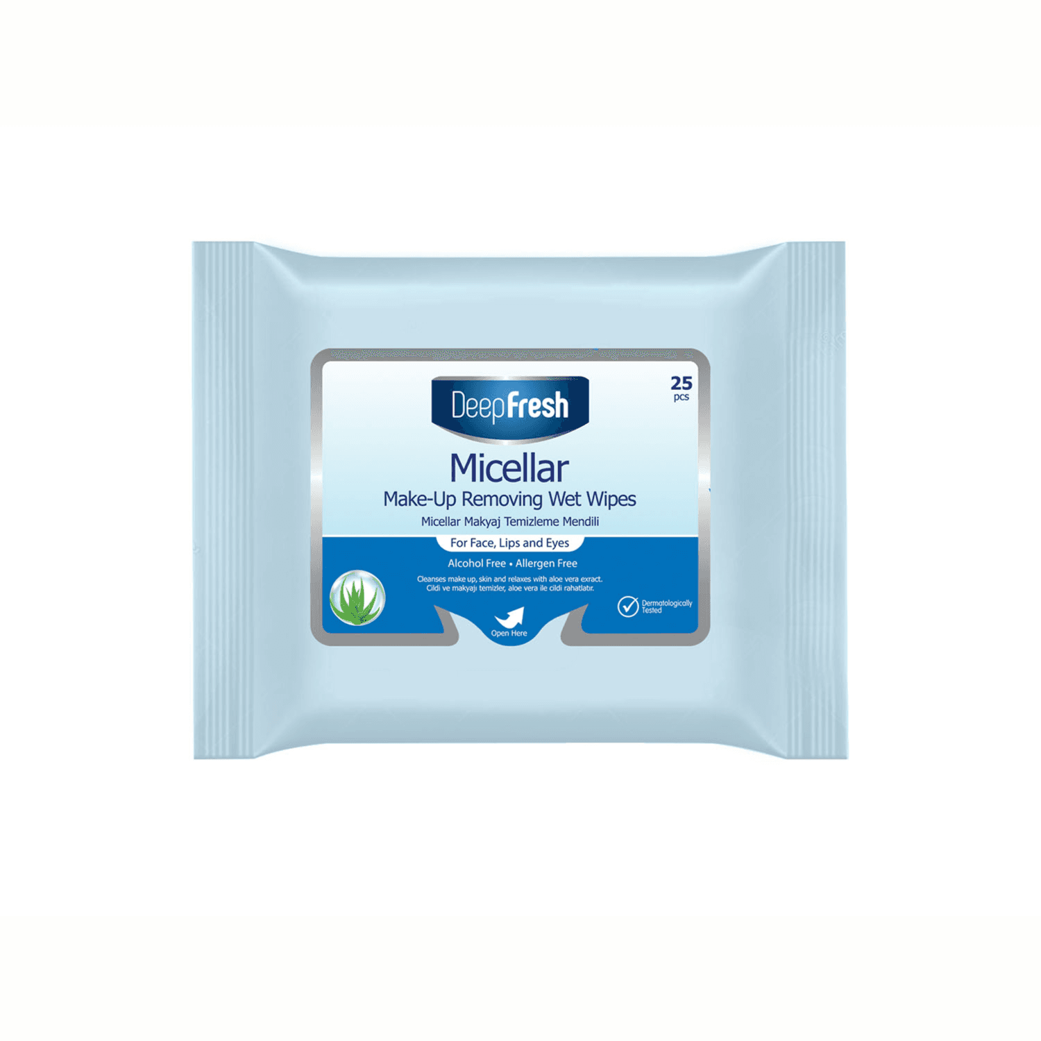 DeepFresh Micellar makeup removing wet wipes for face ,lips & eyes 25pcs