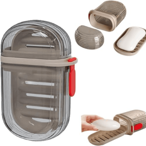 Portable Travel Soap Dish & Toothbrush Holder Set - Durable & Compact