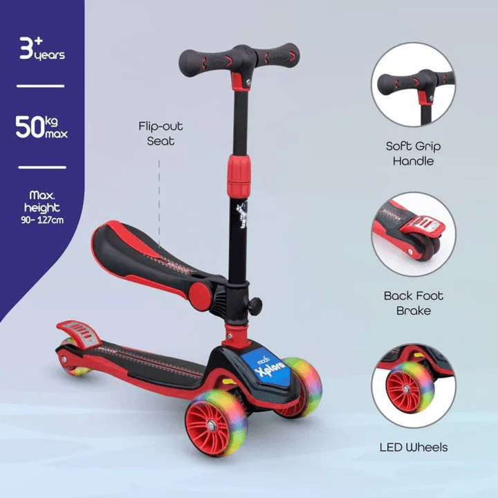 Moon Xplora Baby Scooter With Seat (Red)