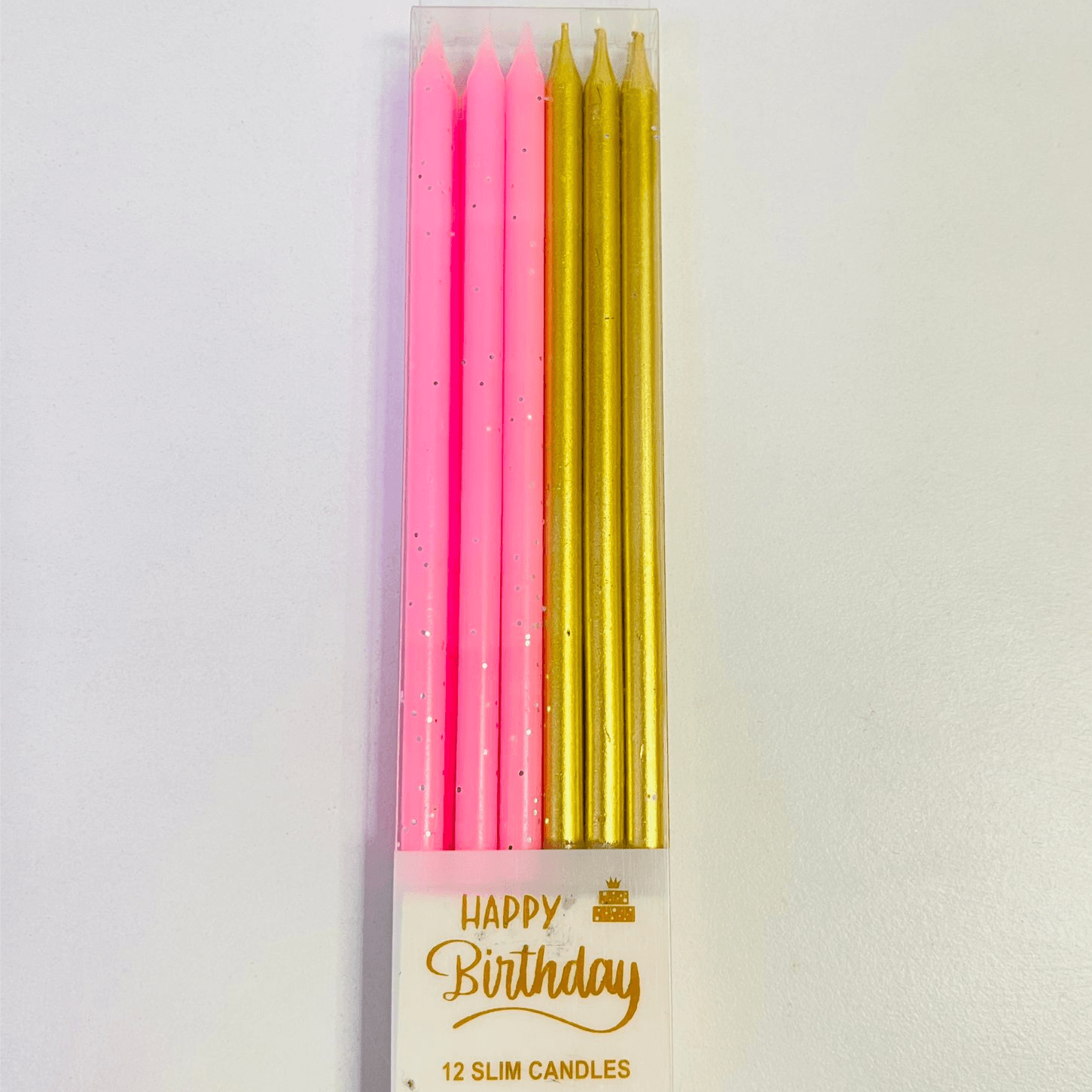 Pink And Gold 12 Slim Candle