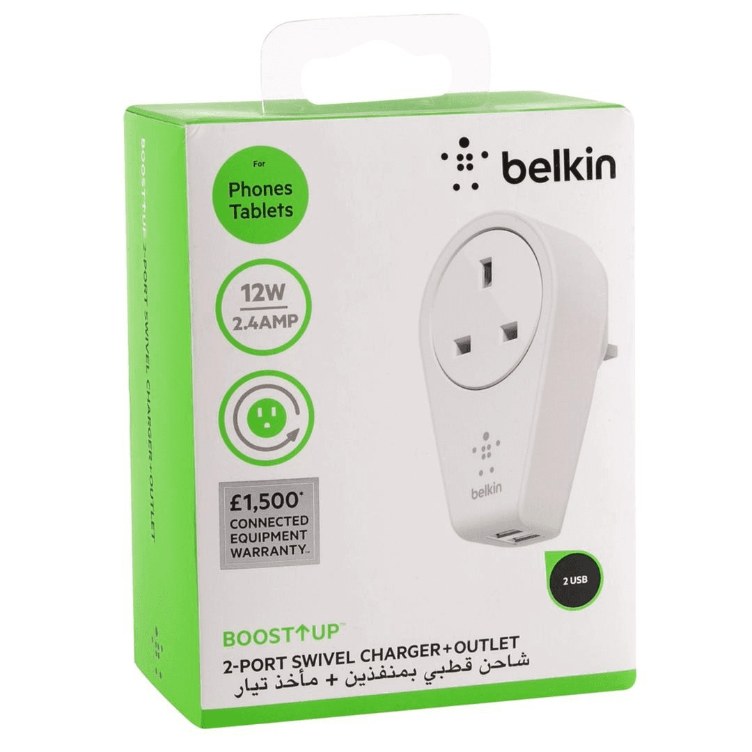 Belkin Boost Up 2-Port Swivel Charger + Outlet