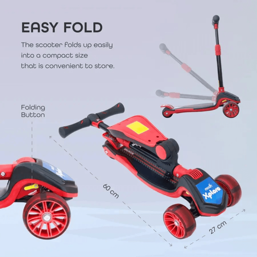 Moon Xplora Baby Scooter With Seat (Red)