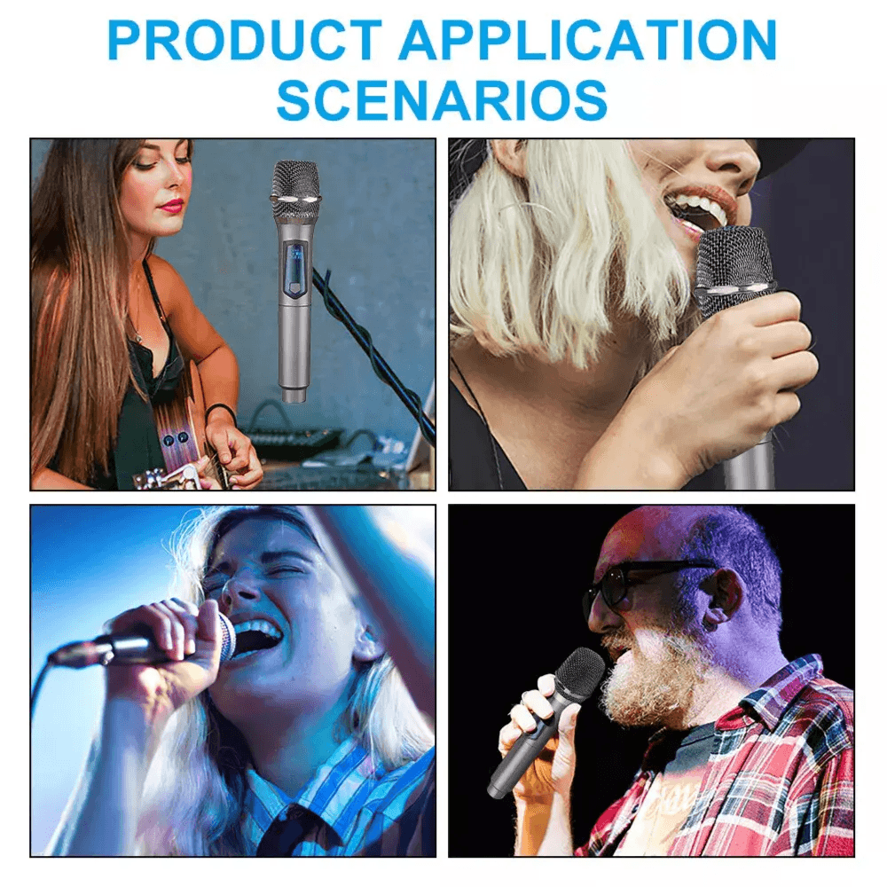 Professional Universal Dual Wireless Microphone  Rechargeable Battery