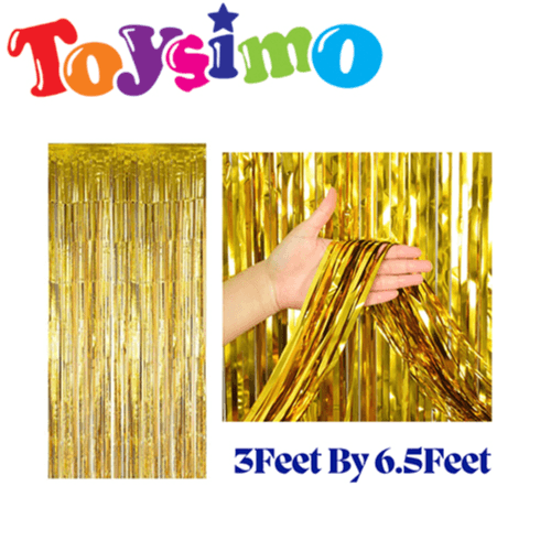 Gold Backdrop Foil Curtain 3*6.5 Foot