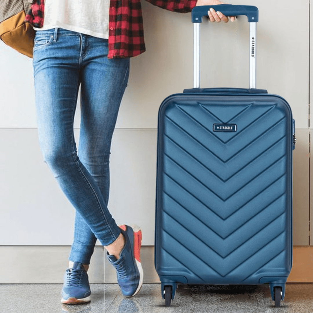 STARGOLD Carry on Luggage 20 Inches ABS Hard Side, 360 Rotational Wheels Cabin Luggage, SG-T80D Indigo Blue