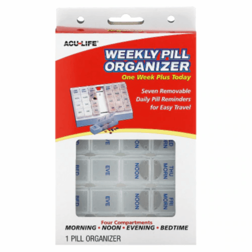 Acu-life Weekly pill organiser one week plus today Ref-128 B/W 1pcs