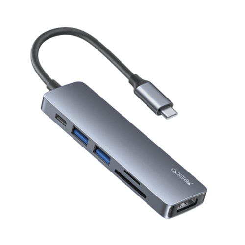 محطة إرساء متعددة الوظائف YESIDO 6 في 1 - USB-C / Type-C - محول HUB - BH11