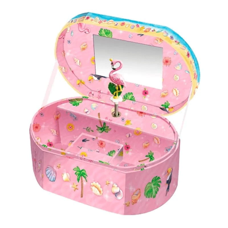 Heart Shape Musical Jewelry Box - Flamingo