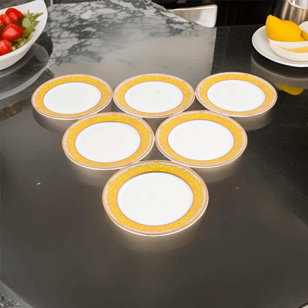 Luxury engraved round plate set 6 pieces 20*20 cm