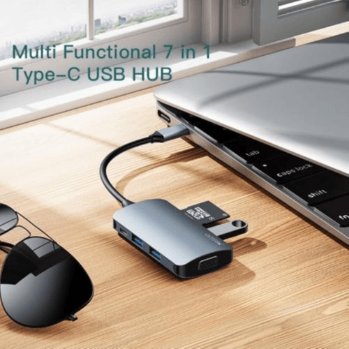 Yesido - Hub Adapter 7 In 1 Multifunction Type-c Docking Station (Hb16)