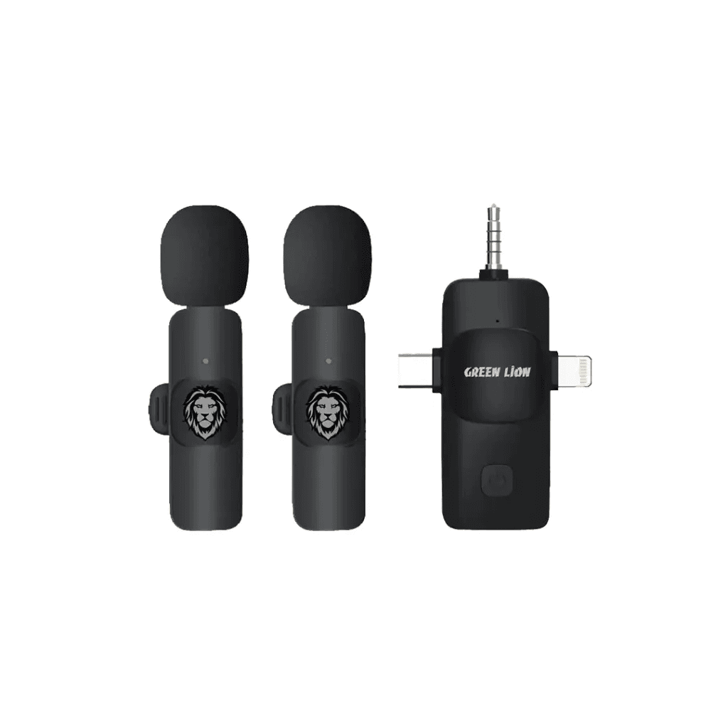 Green Lion 3 IN 1 Microphone Type-C / Lightning / Aux – Green