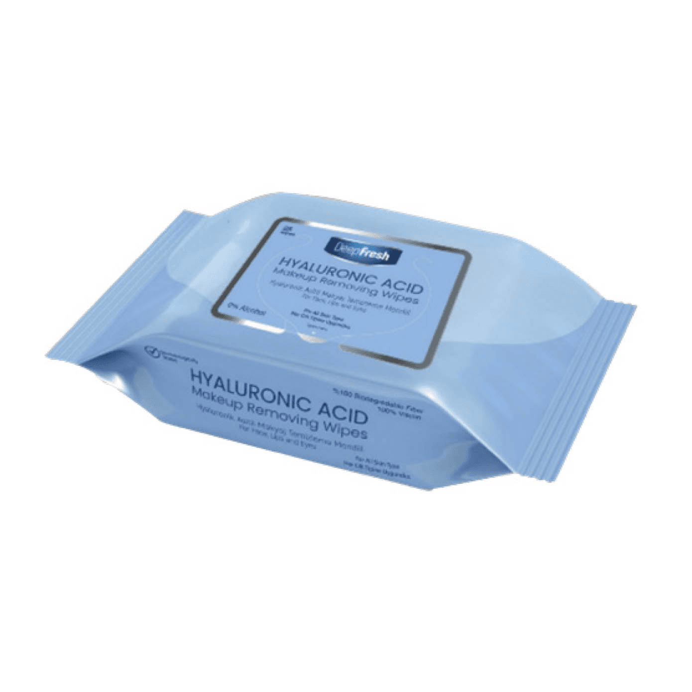 DeepFresh Hyaluronic acid makeup removing wet wipes for face ,lips & eyes 0% alcohol 25pcs