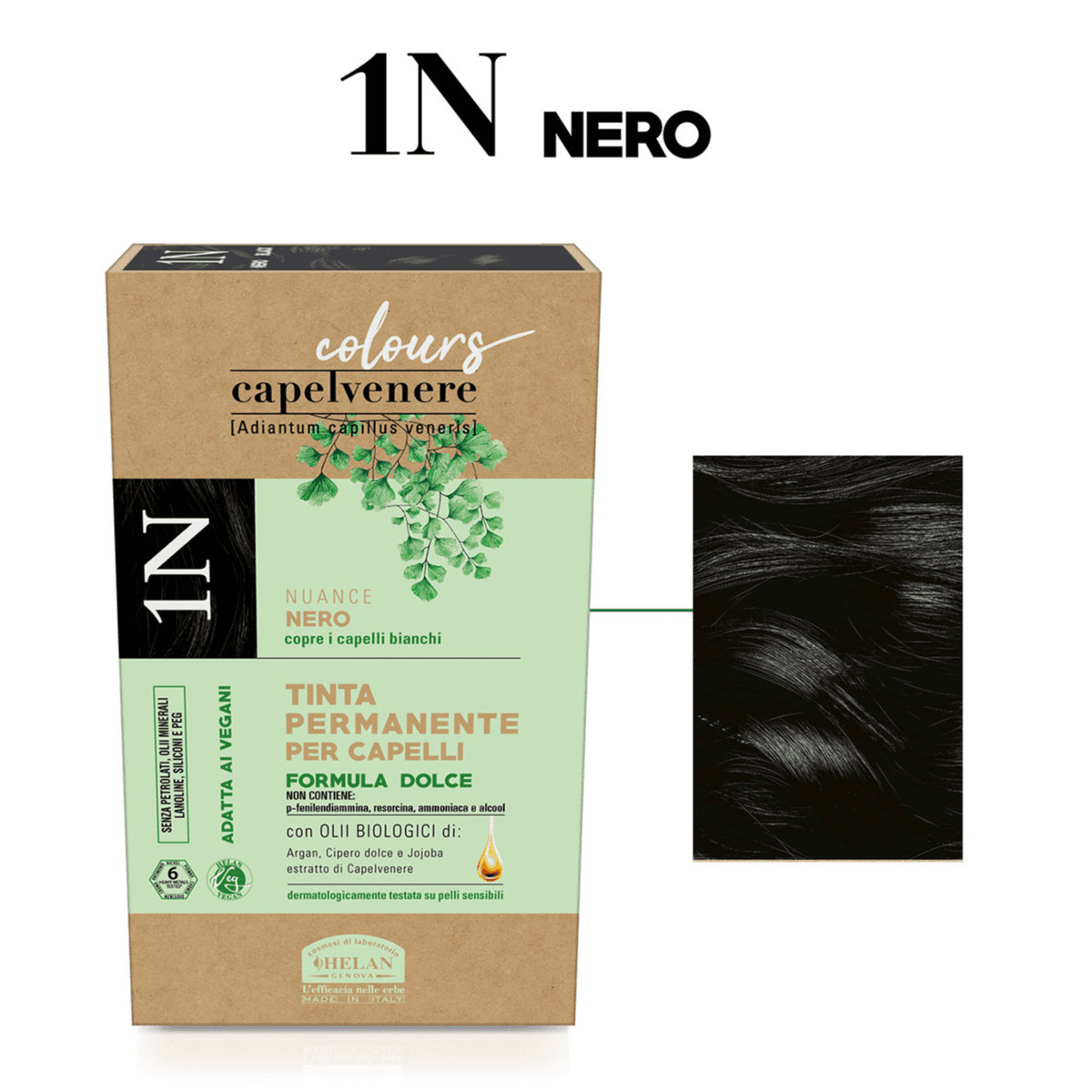 Capelvenere Colours Permanent Hair Dye Black 1N