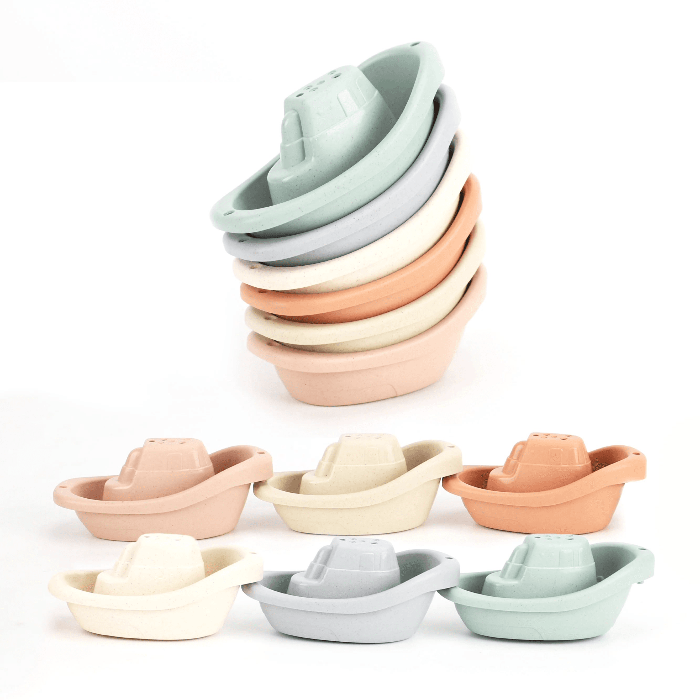 Moon Stacking Boat Toys – 6-Pcs - Multicolour