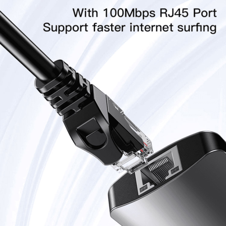 محطة توصيل متعددة الوظائف YESIDO 6 في 1 بمنفذ USB-C / Type-C ومنفذ إيثرنت