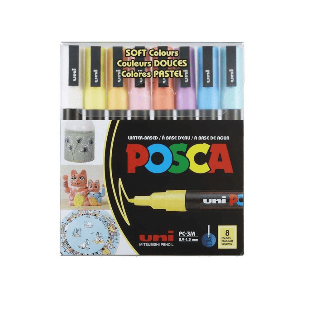 Posca Paint Marker Set PC-3M 8 Fine Soft Colors