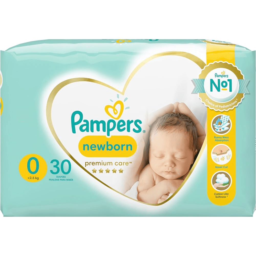 pampers newborn premium care <2.5KG  30 diapers 