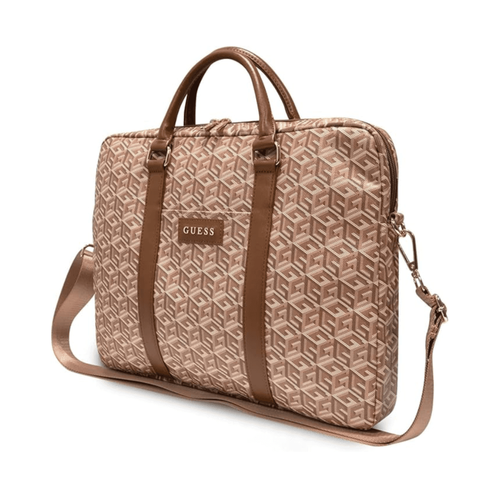 Guess Nylone 16 Inch Computer Bag Brown