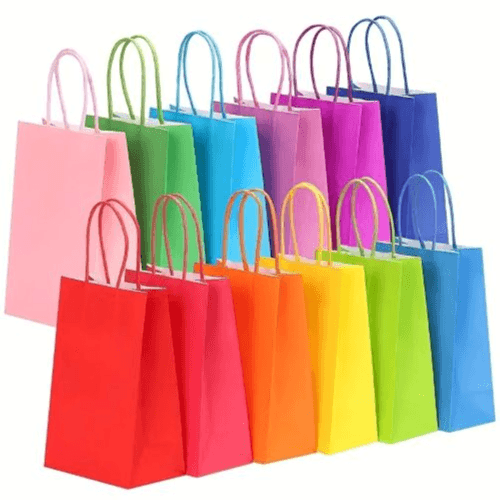 24pcs, Kraft Paper Gift Bag With Handles Bulk