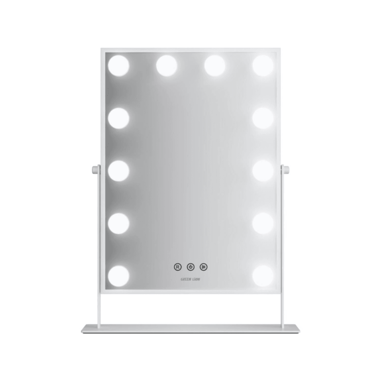 Glam Shine Makeup Mirror 12 LED Lights Green Lion -white