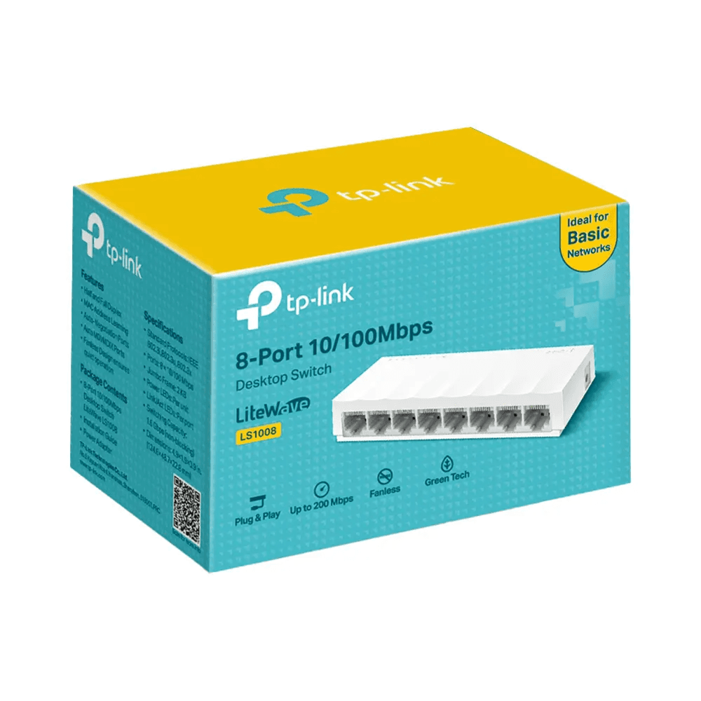TP-Link 8-Port Switch Desktop Wi-Fi 10/100 Mbps LS1008