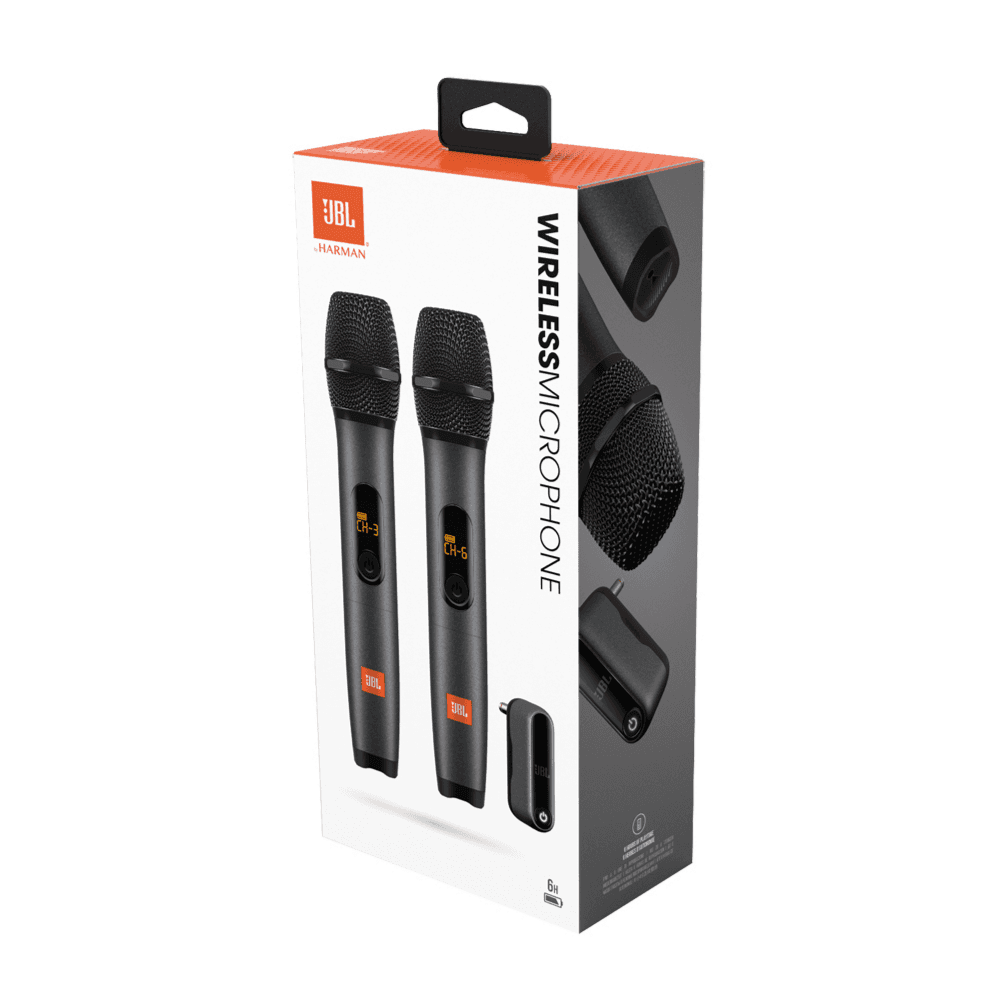 JBL Wireless Microphone Set | Dual Microphone System with JBL Pro Sound | Crystal-Clear Clarity | Rechargeable UHF Receiver | 6 Hours Playtime | Plug & Play