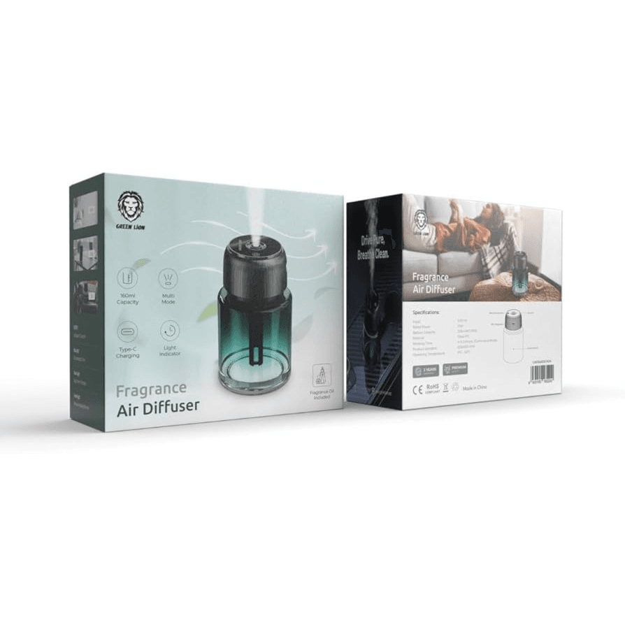 Green Lion Fragrance Air Diffuser 160ml Capacity Multi Mode With Light Indicator and Type C Rechargeable - Green