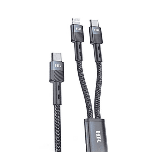 HR - 2 IN 1 PD HIGH PWER CHARGE CABLE TYPE-C + LIGHTNING (HR-824PD)
