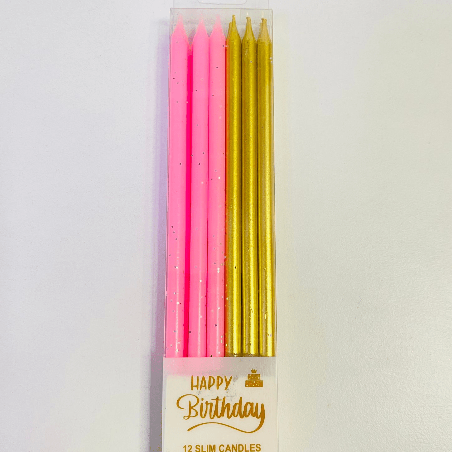 Pink And Gold 12 Slim Candle