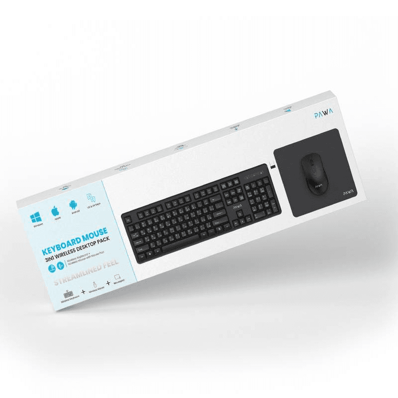 KEYBOARD MOUSE 3 IN 1 WIRELESS DESKTOP PACK 