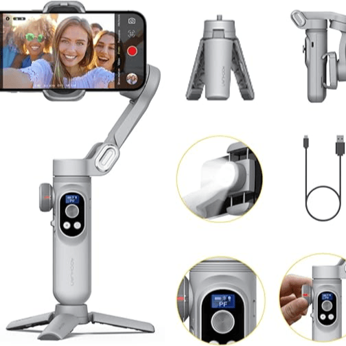 AOCHUAN Smartphone Gimbal Stabilizer 3-Axis Gimbal Portable Gimbal with OLED Display for iPhone/Andriod Phone Gimbal with Face/Object Tracking for Tiktok Youtube Vlog-Smart X Pro