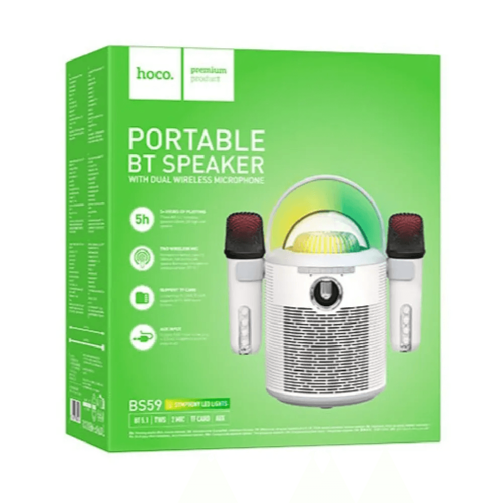 Bluetooth Speaker with Dual Microphone with Symphony LED Lights - Hoco BS59