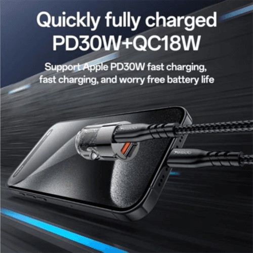 YESIDO - Super Fast Car Charger with PD & QC Ports 30W (Y68)