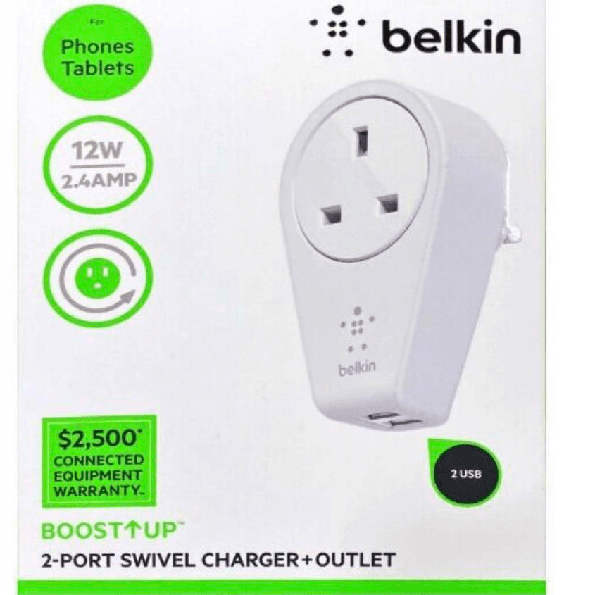 Belkin Boost Up 2-Port Swivel Charger + Outlet