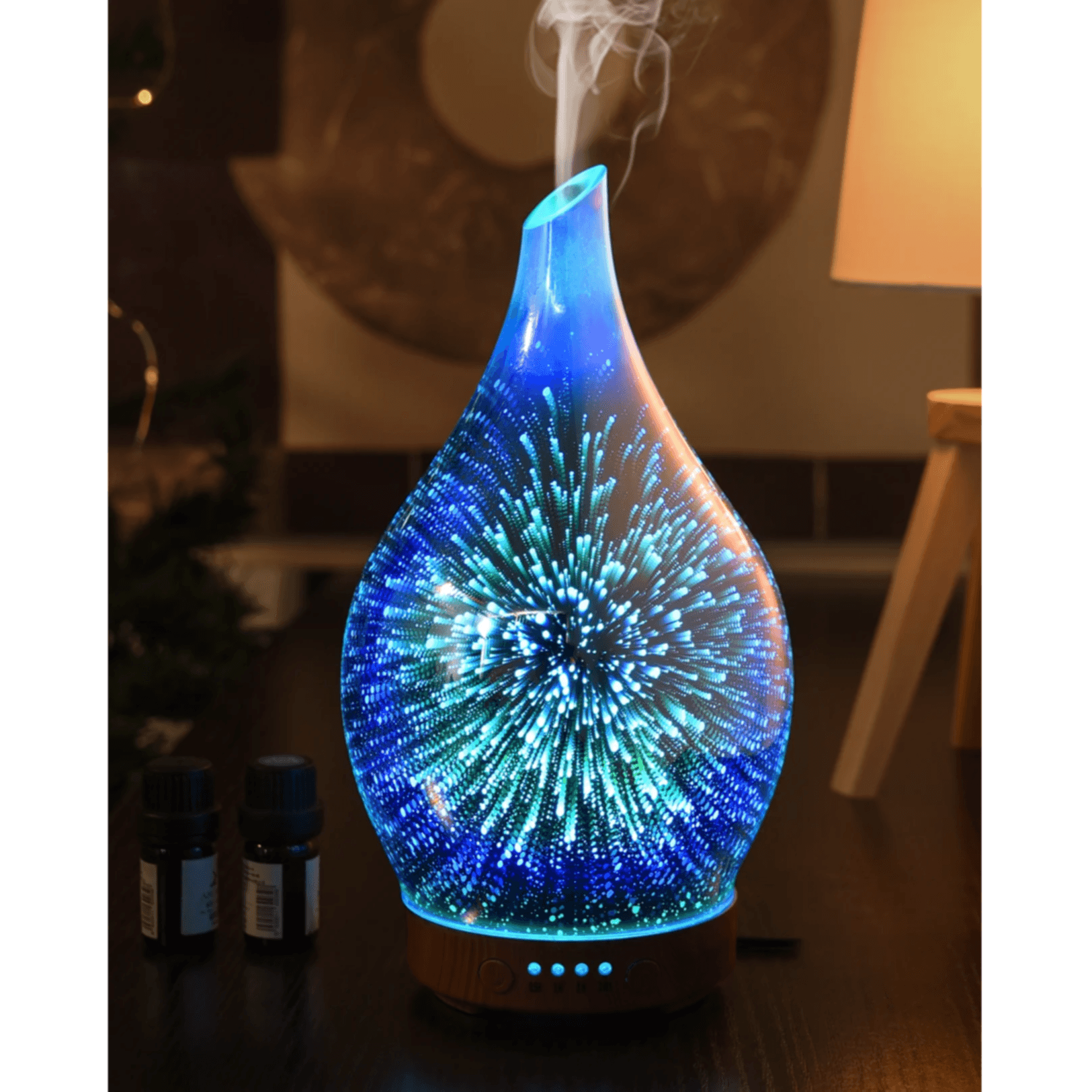 Ultrasonic Aroma diffuser 3D glass Aroma colorful