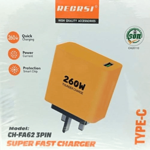RECRSI - SUPER FAST CHARGER TYPE - C (CH-FA62-3 PIN)