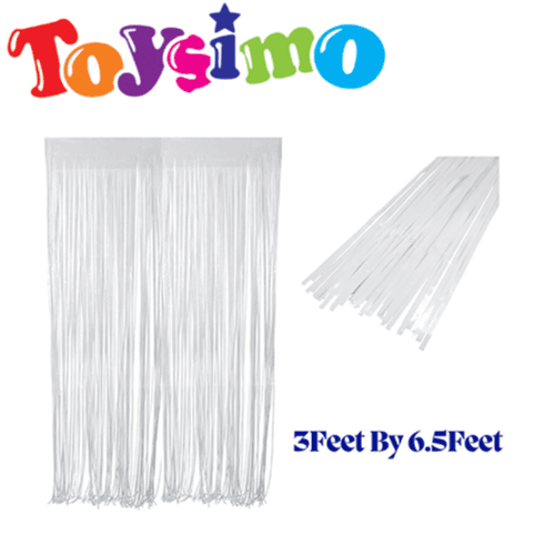 White Backdrop Foil Curtain 3*6.5 Feet