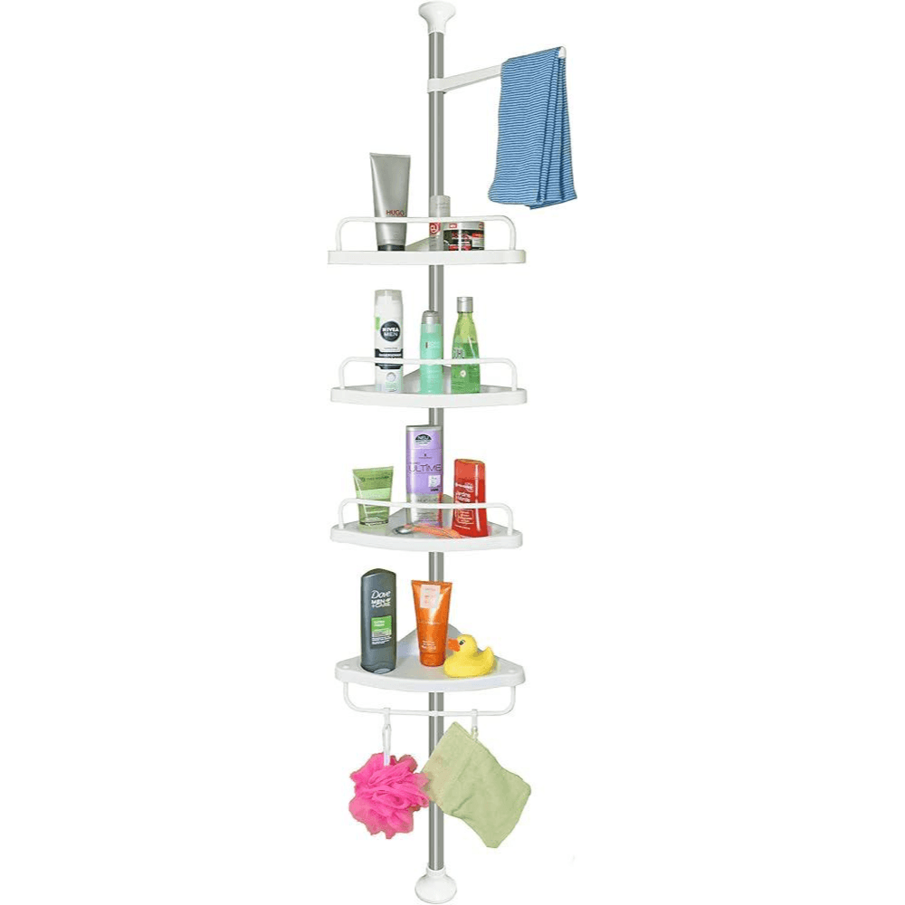4 Tier Multi Corner Shelf Organizer Rack Stainless Steel