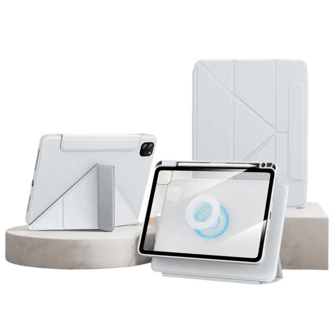 Ipad Book Case Foldable Premium White