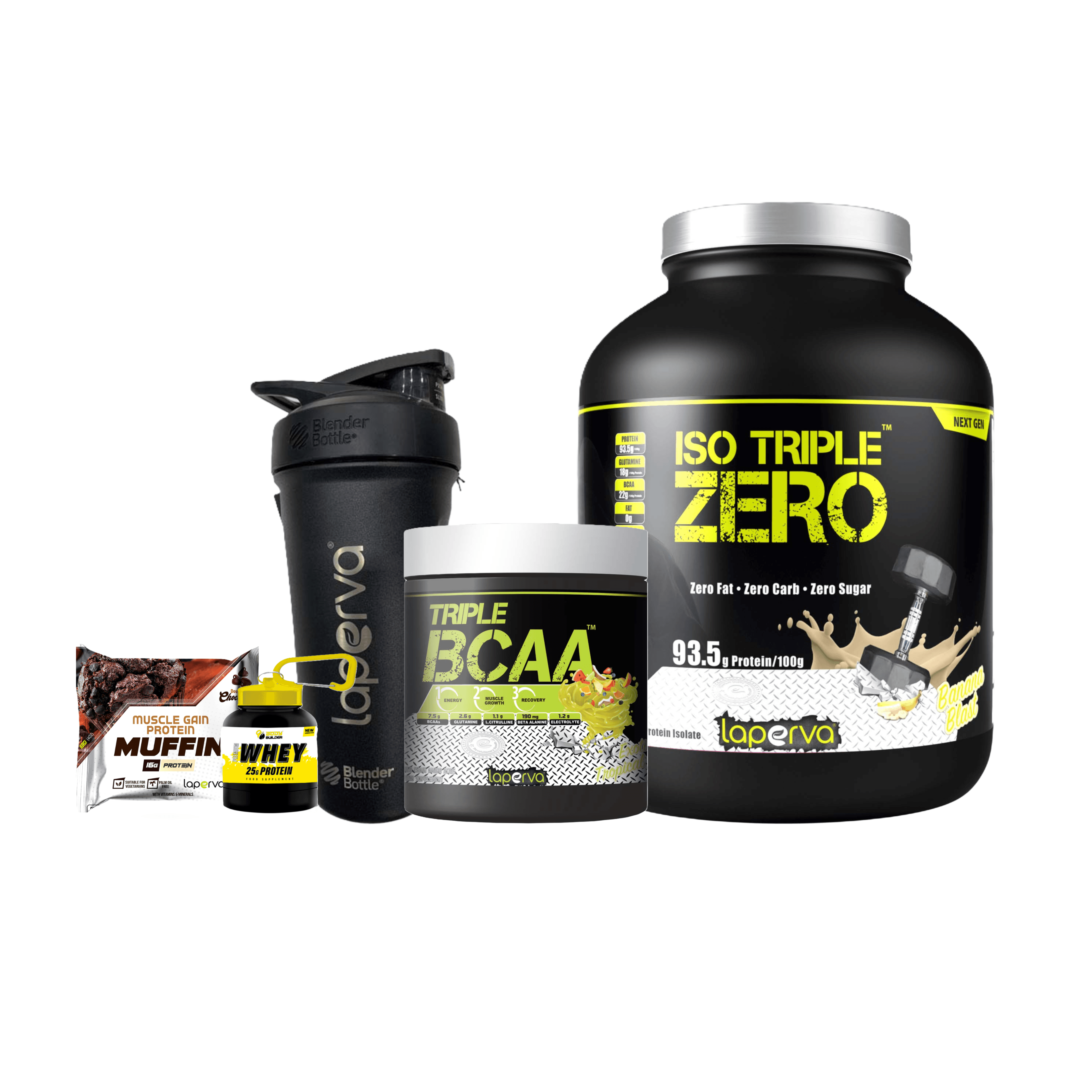 Pure Muscle Combo, Protein + BCAA + Shaker + Funnel + Protein Muffin 