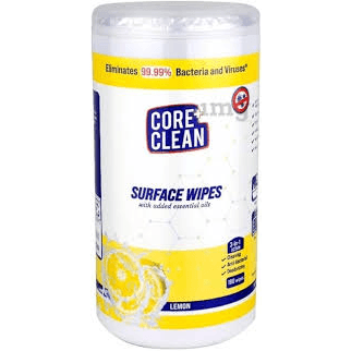 CORE CLEANS SURFACE WIPES LEMON 100'S