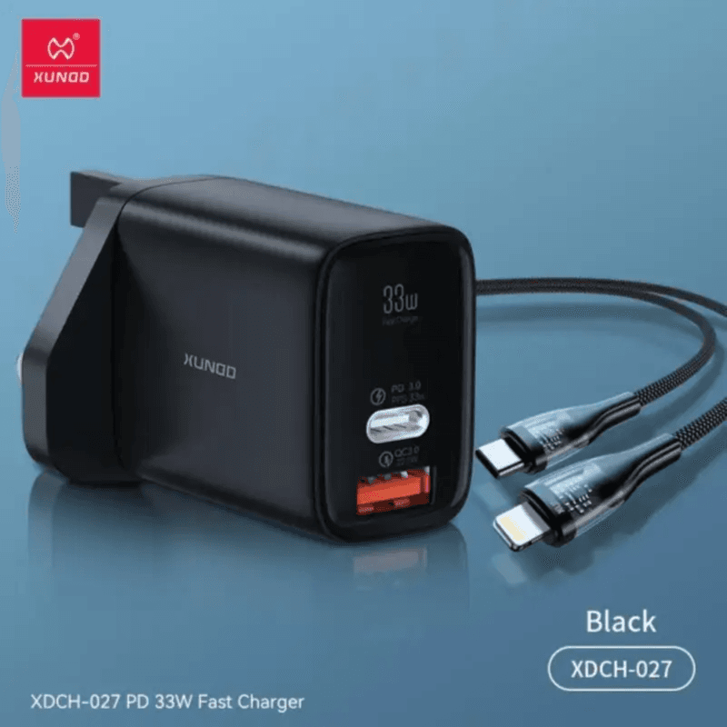 Fast Charger Adapter with USB-C to Lightning Cable 33W - XDCH-027