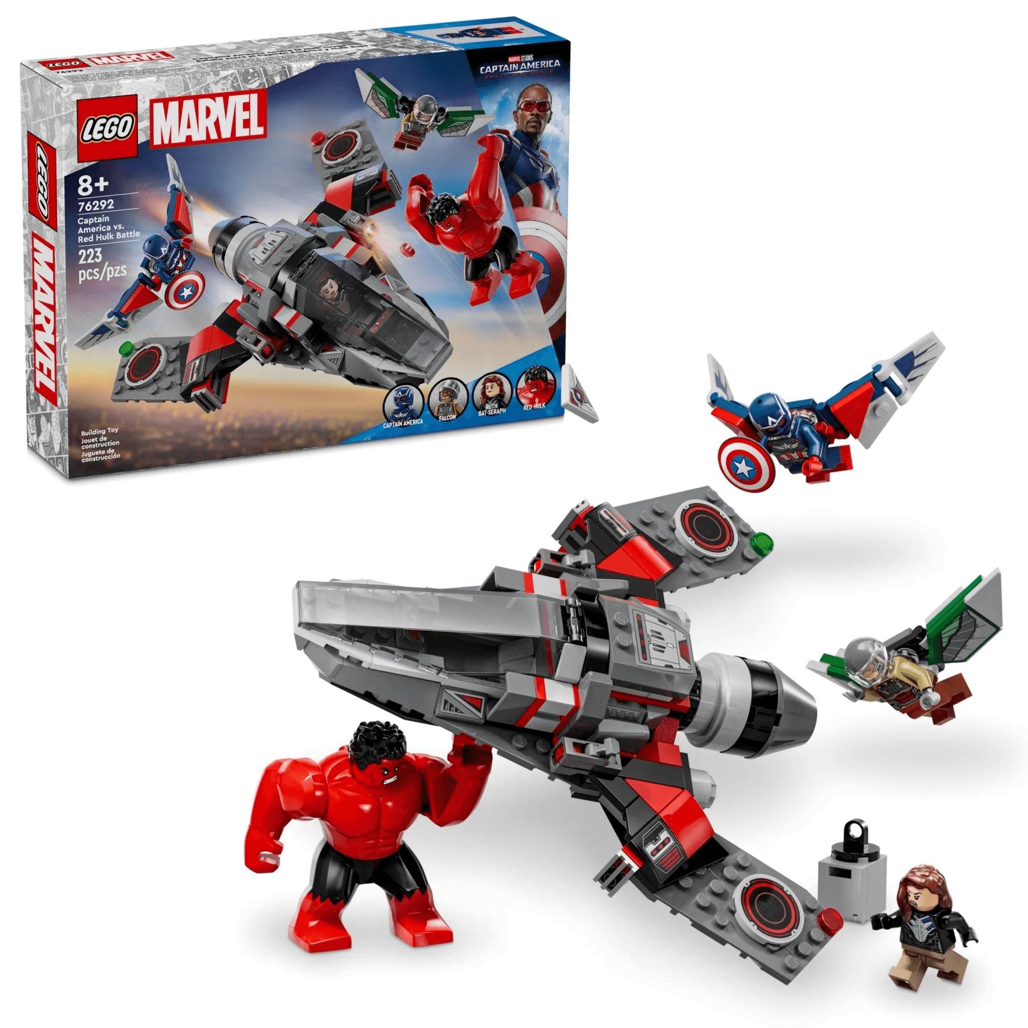 LEGO Marvel 76292 Captain America vs. Red Hulk Battle (223 Pieces)