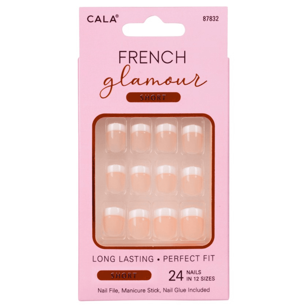 Cala French Glamour Short Code: 87832 24 Nails In 12 Sizes 