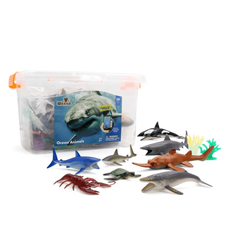 Wenno - Ocean Animals Playsets In Bucket - 58 Pcs