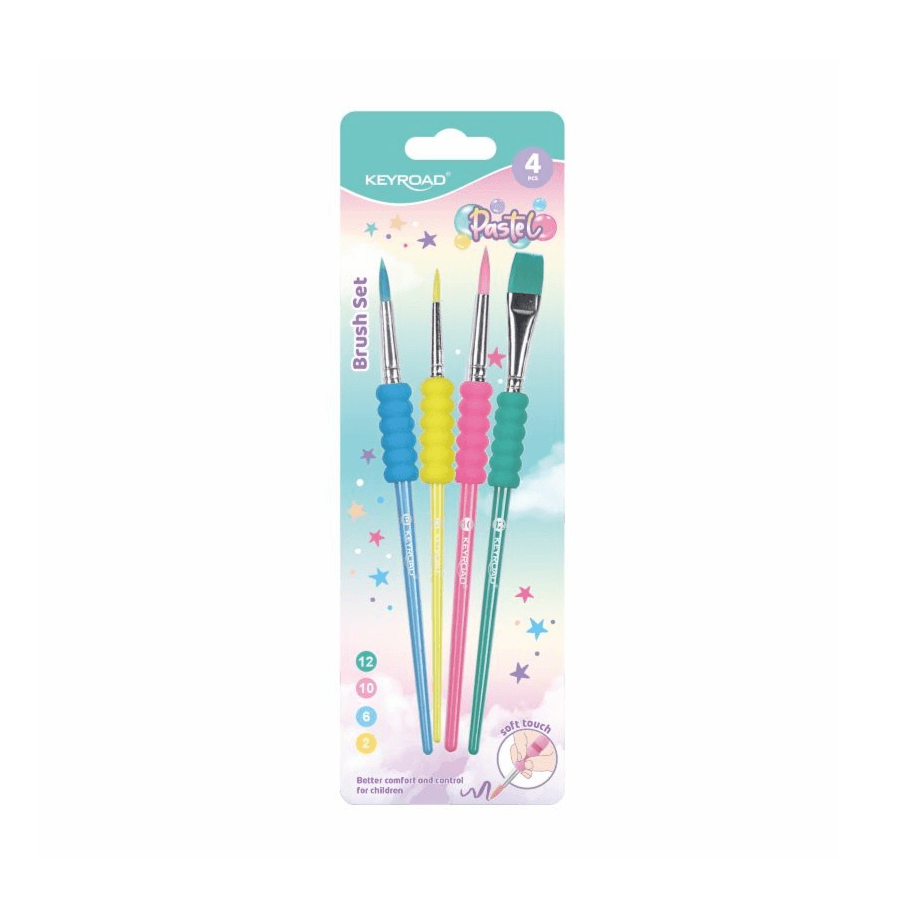 Pastel  Brush  Set  4 PCS Soft  Grip  KEYROAD