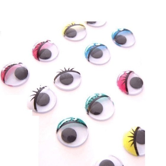 10mm Mixed colors  Printed Glue-on Googly Eyes 30pcs/pack