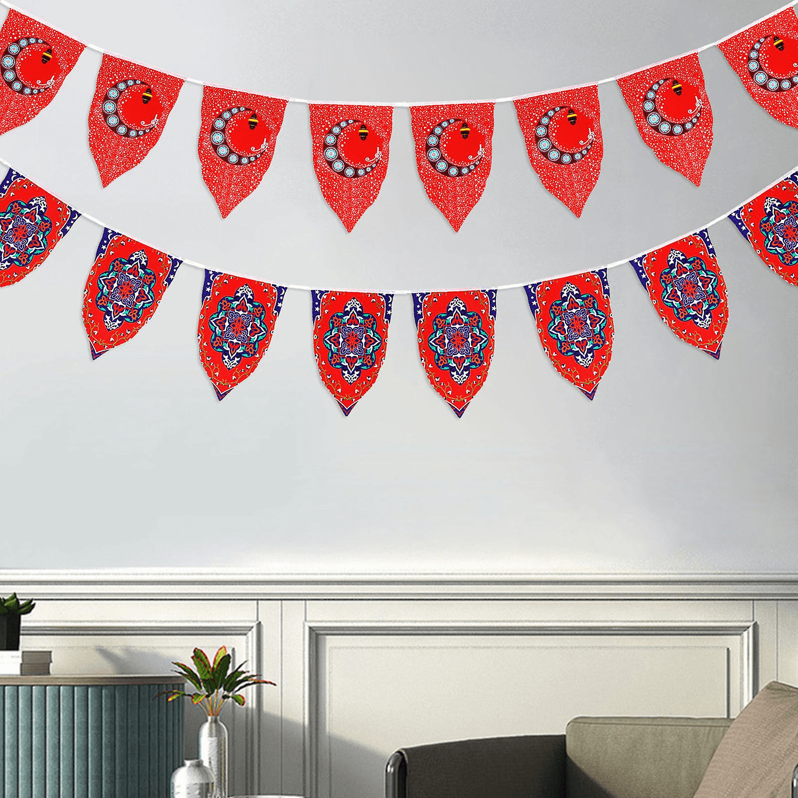 Ramadan paper string flags 